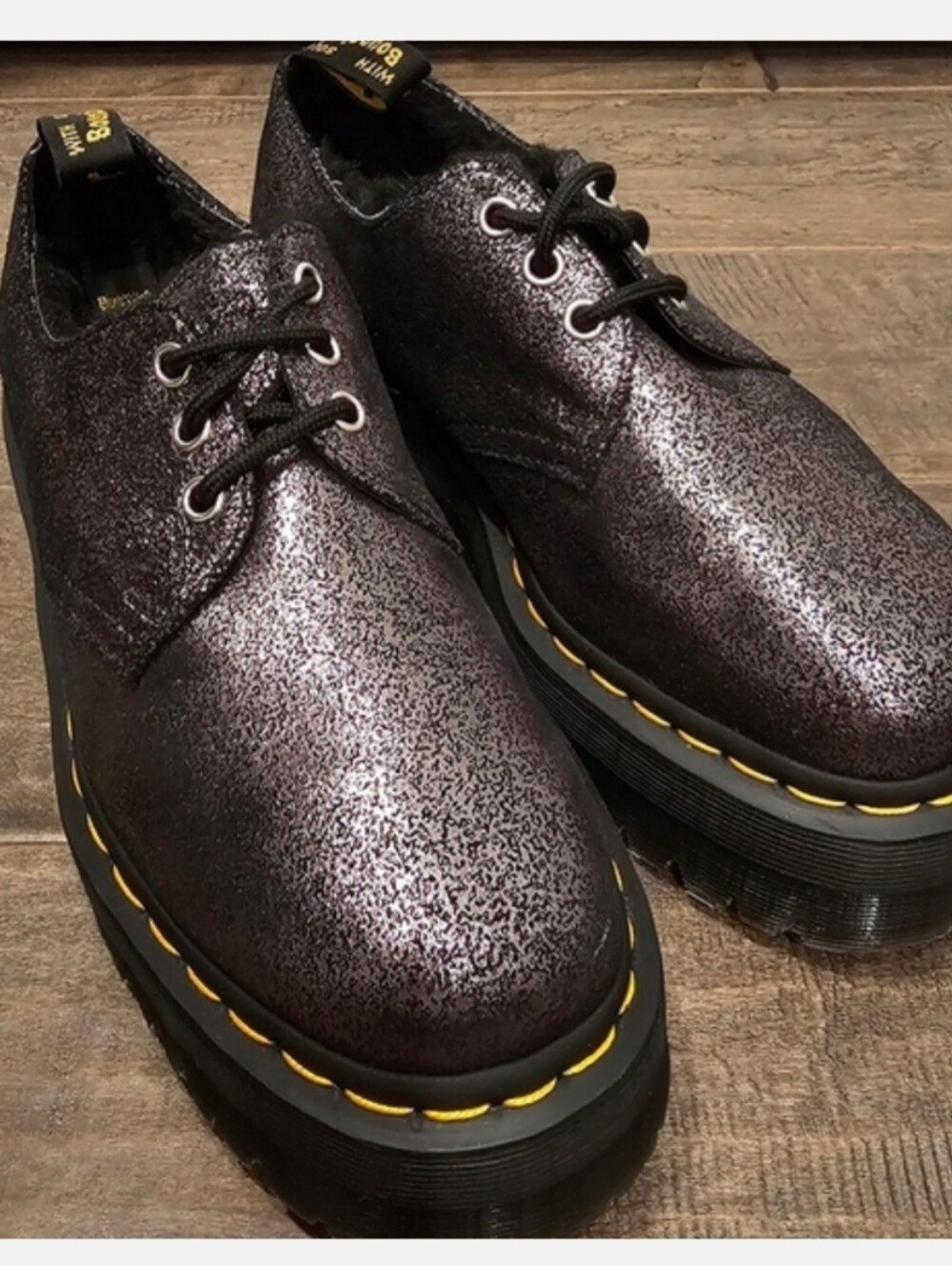 NEW! Dr Martens Platform 1461 3 Eye Metallic Oxfords Womens Size 8 - Picture 9 of 16